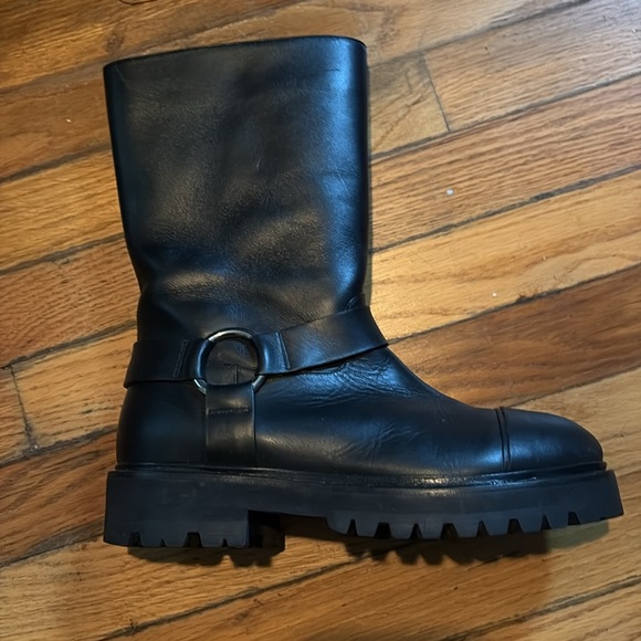 MARNI calf length leather moto boots - Picture 5 of 16